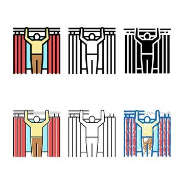 Curtains fitting color icon multipack vector Stock Illustration