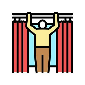 Curtains fitting color icon vector illustration Stock Illustration