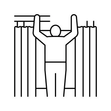 Curtains fitting line icon vector illustration Stock Illustration