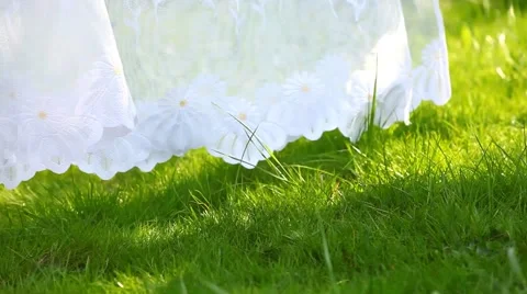 Curtains on garden Stock Footage 44184138