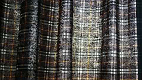 The curtains grid pattern with a waving. Stock Footage 137948413