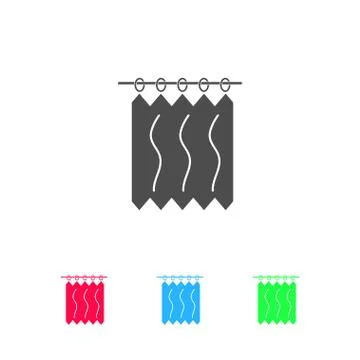 Curtains icon flat Stock Illustration