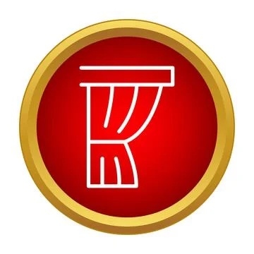 Curtains icon on red circle background Stock Illustration