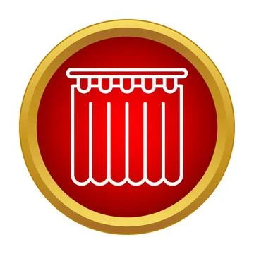 Curtains icon representing stage or window drapes Stock Illustration