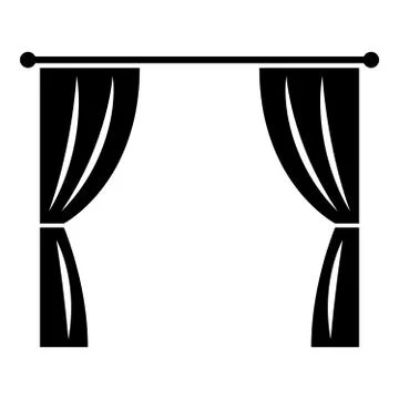 Curtains. Icon on white background Stock Illustration