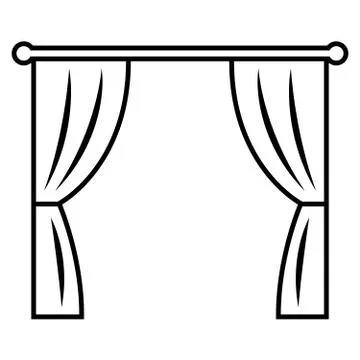 Curtains. Icon on white background Stock Illustration