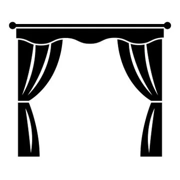 Curtains. Icon on white background Stock Illustration