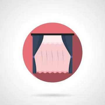 Curtains for kitchen round flat vector icon Stock Illustration