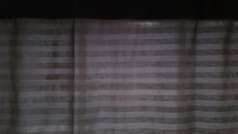 Curtains on kitchen window(slow) Stock Footage 256738036
