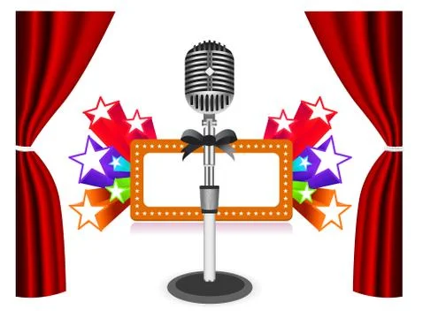 Curtains with microphone Stock Illustration