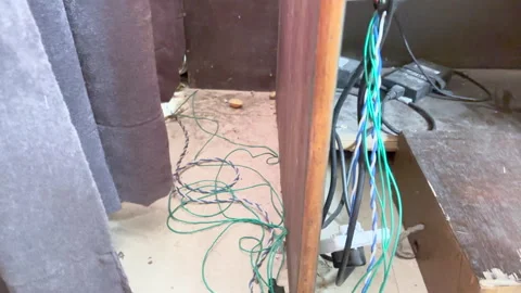 Curtains in the office Stock Footage 310252387