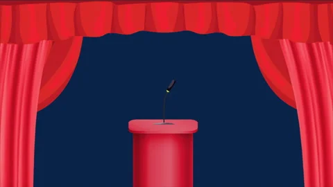 Curtains Open In The Grandstand Stock Footage 281455657