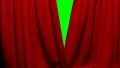 Curtains opening and closing stage theater cinema red green screen key HD Footage