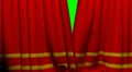 Curtains opening and closing stage theater cinema red with trim green screen key HD Footage