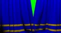 Curtains opening and closing stage theater cinema blue with trim greenscreen key HD Footage