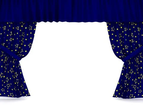 Curtains over white Stock Illustration