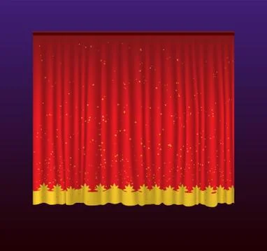 Curtains - realistic vector red drapes illustration Illustrazione stock