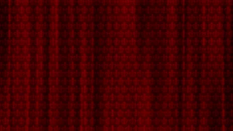 Curtains with a royal pattern on the fabric. Red flapping canvas. Stock Footage 146736834