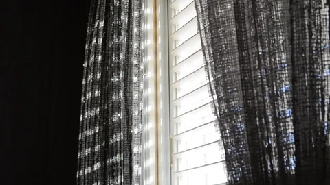 Curtains swaying in the wind. hard light Stock Footage 129520124