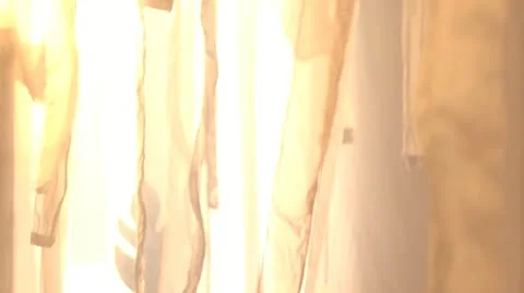 Curtains, waving by the wind Vídeo Stock 22084070