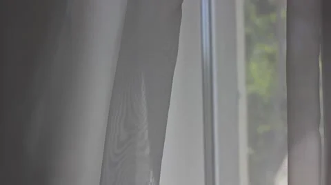 Curtains in the wind Stock Footage