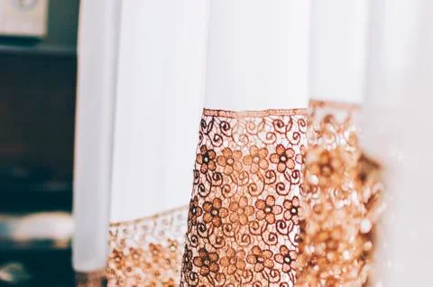 Curtains On Window Stock Photos