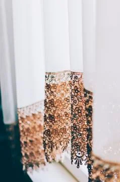 Curtains On Window Stock Photos