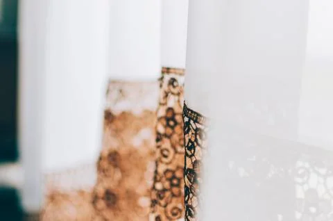 Curtains On Window Stock Photos