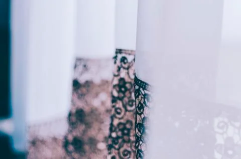 Curtains On Window Stock Photos