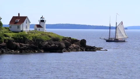 At The Curtis Island Light Stock Footage 188179921