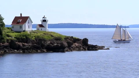 At The Curtis Island Light Stock Footage 188184132