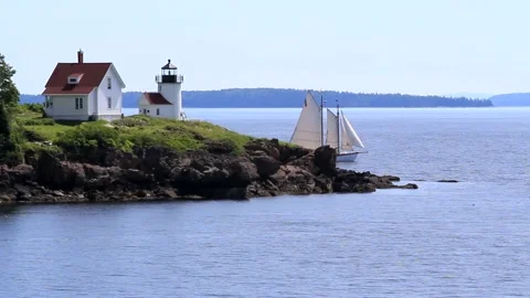At The Curtis Island Light Stock Footage 188184171