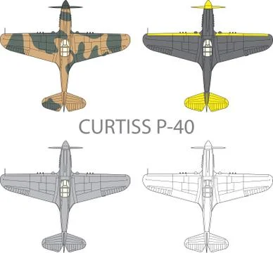 Curtiss P40 Stock Illustration