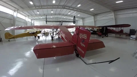 Curtiss Robin In Hangar Stock Footage 64355133