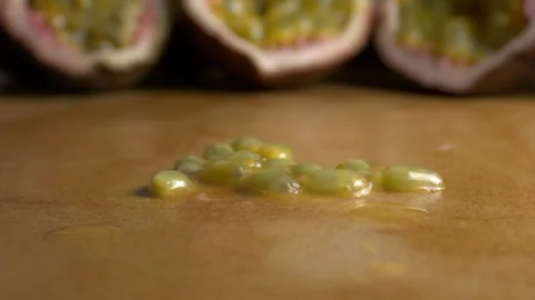 Curuba Dripping CloseUp Slow motion Video stock 277420914