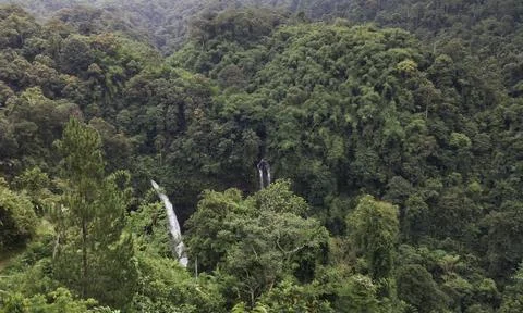 Curug Ciparay, Tasikmalaya, West Java, Indonesia. Stock Photos