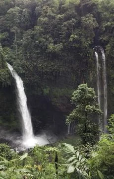 Curug Ciparay, Tasikmalaya, West Java, Indonesia. Stock Photos