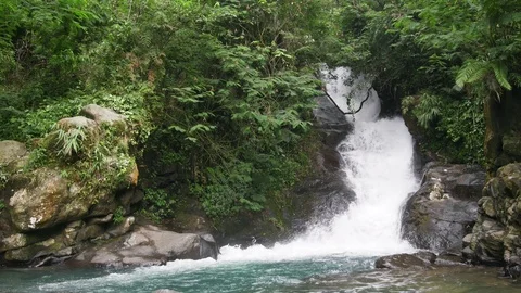 Curug Panjang Waterfall Stock Footage 124569830