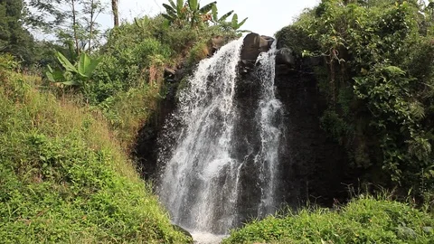 Curug Sawer Waterfall Stock Footage 111884579