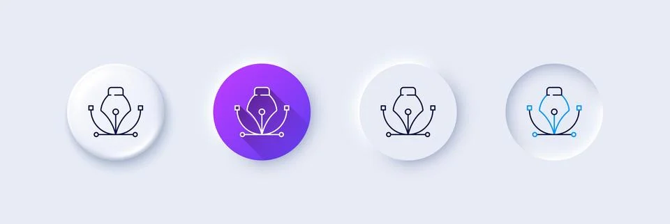 Curvature tool line icon. Pen writing instrument sign. Line icons. Vector Stockillustratie