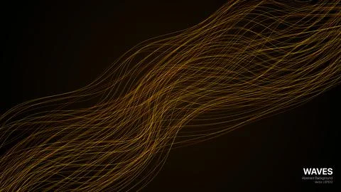 Curve abstract background. Orange wave lines on gradient background. Stock Illustration