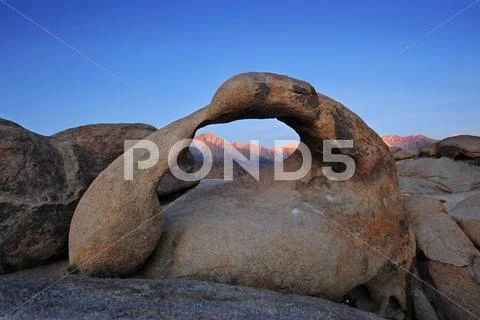 Curve arch with mountain Stock Photos