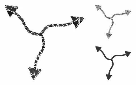 Curve arrows Composition Icon of Rough Parts Stock Illustration