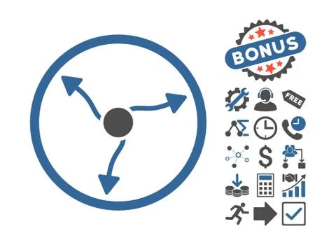 Curve Arrows Flat Vector Icon With Bonus イラスト素材