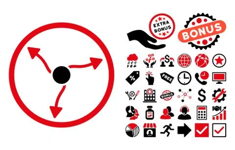 Curve Arrows Flat Vector Icon with Bonus Stock Illustration