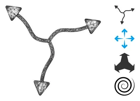 Curve Arrows Web Vector Mesh Illustration Stock Illustration