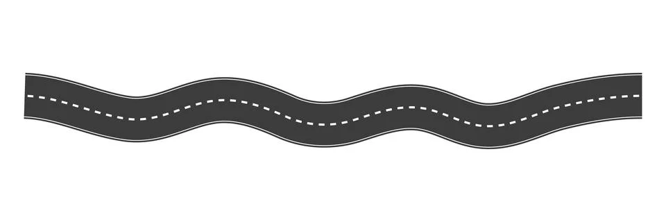 Curve asphalt road path. Stock Illustration