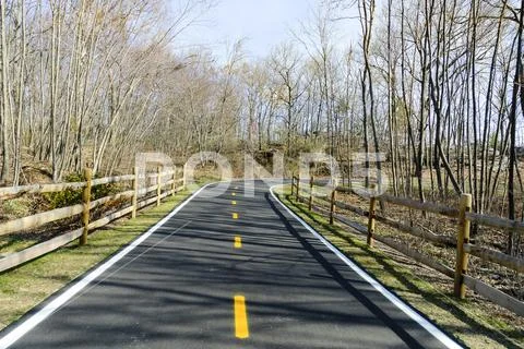 Curve on Blackstone River Bikeway Stock Photos