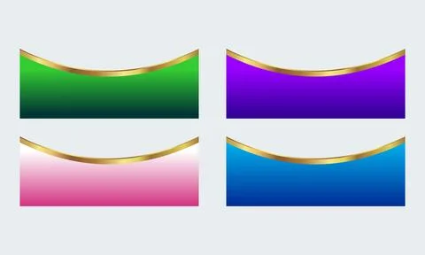 Curve Border Set Colorful Gradient Design Stock Illustration