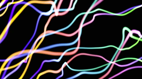 Curve Colored Fluids Lines Abstract Motion Background Stock-Footage 92094697